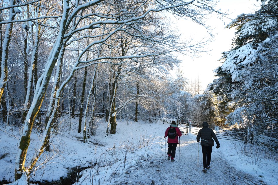 Walkers  also braved the cold in the Pentland Hills, Balerno, Edinburgh