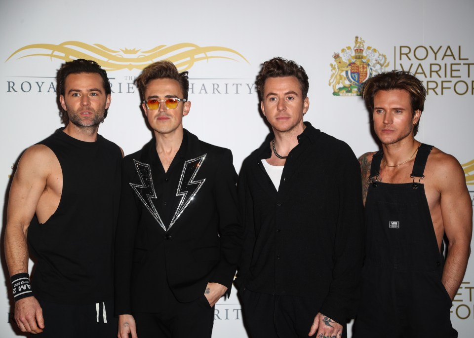 Tom and Danny with McFly bandmates Harry Judd and Dougie Poynter