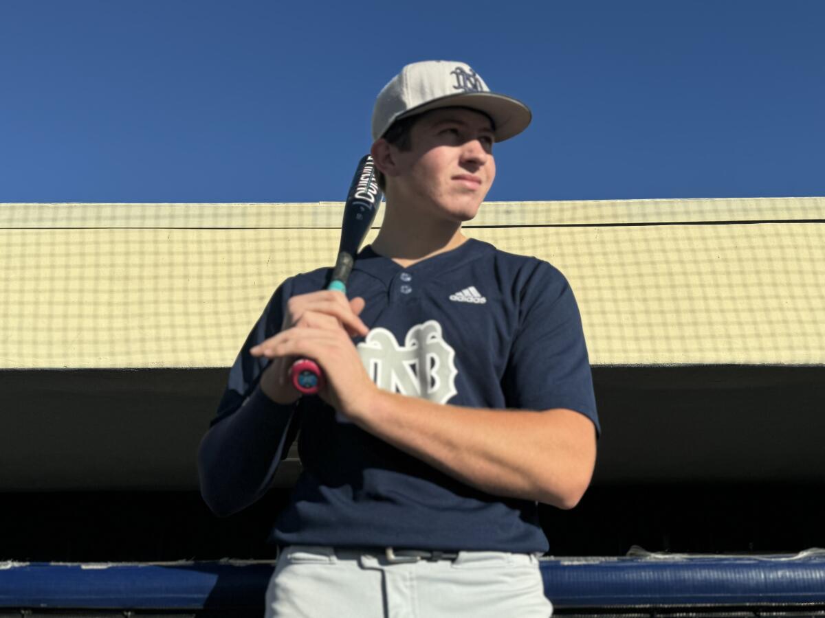 First baseman Dominic Cadiz of Sherman Oaks Notre Dame hit six home runs in 2024 and has signed with UCLA.