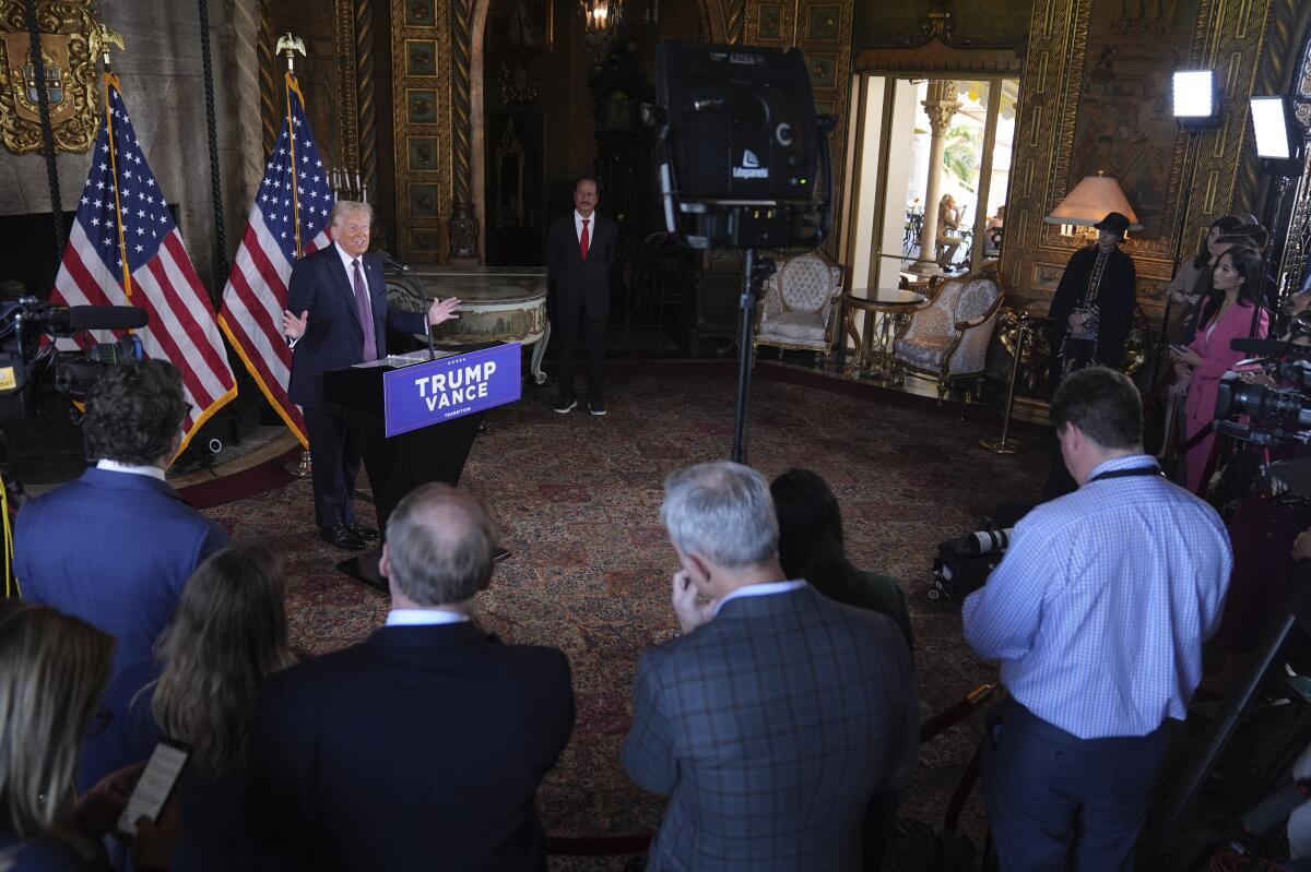 President-elect Donald Trump at Tuesday's news conference.