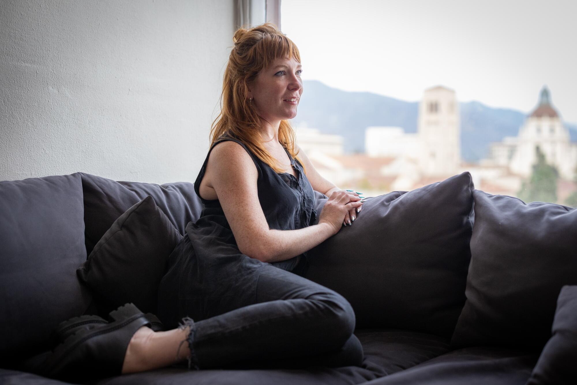 Julie Luther in her Pasadena massage studio.