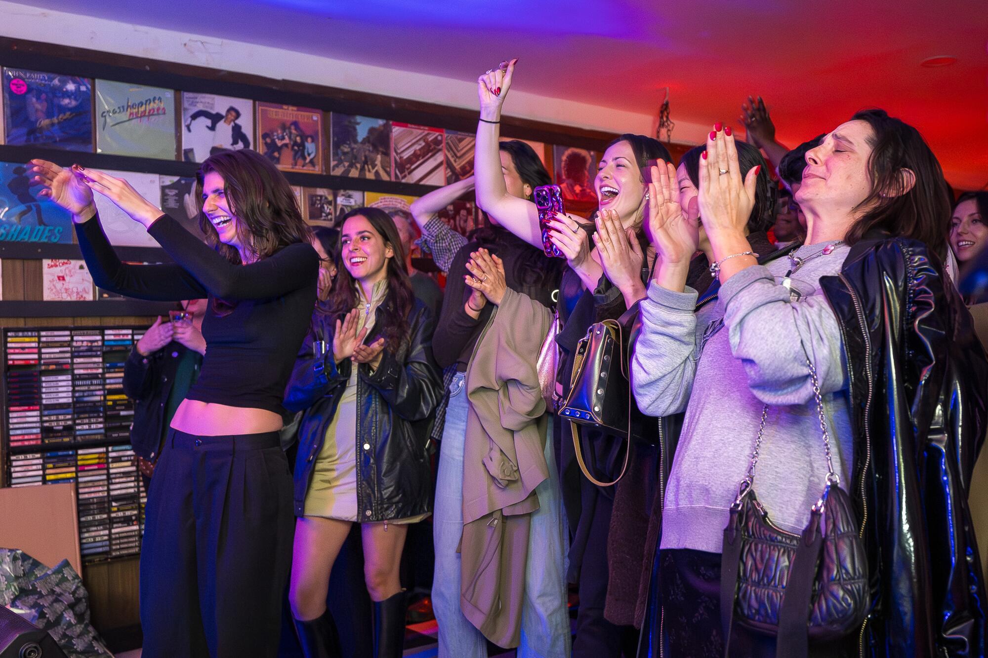 Attendees cheer performers at Karaoke Country Revue at Permanent Records Roadhouse.