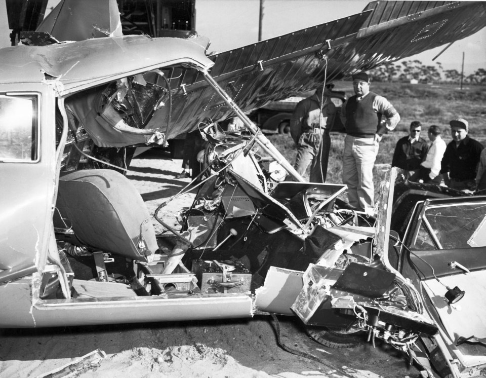 Wreckage of a Convair Model 118 ConvAirCar after a crash.