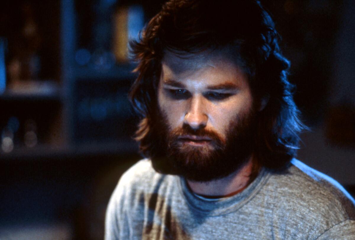 Kurt Russell on set of "The Thing."