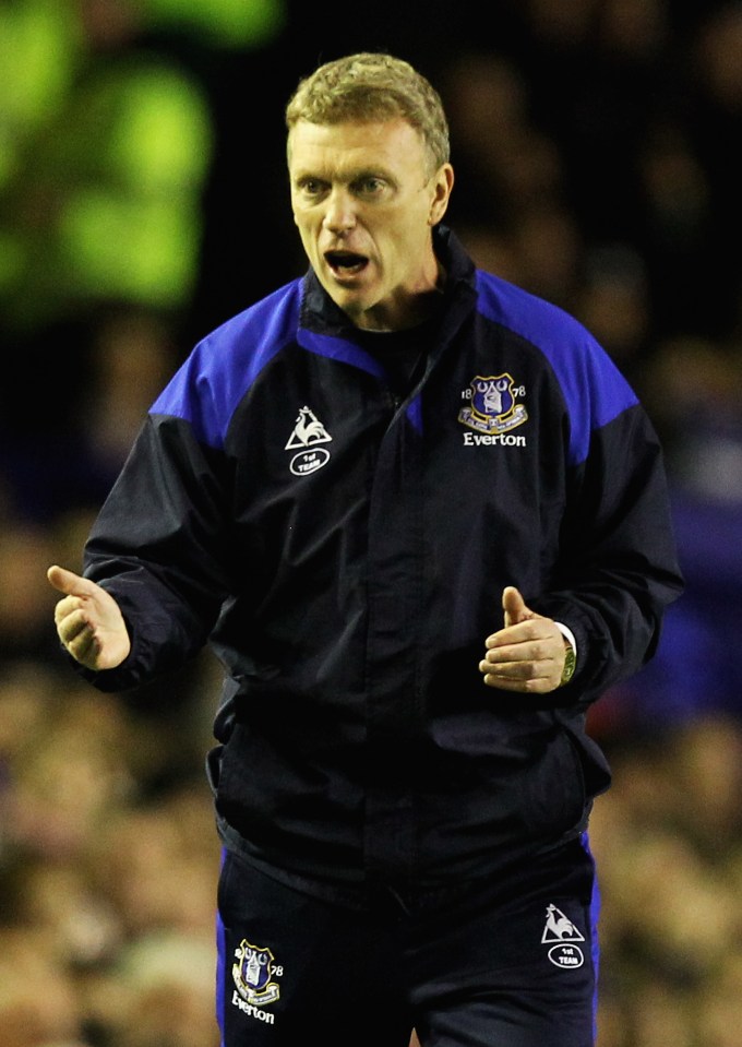 David Moyes, Everton manager, at a match.