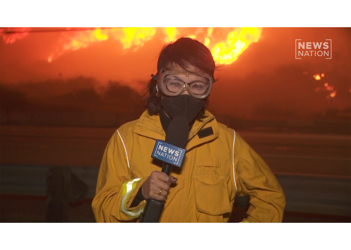 NewsNation's Nancy Loo covering the wildfires in Pacific Palisades.