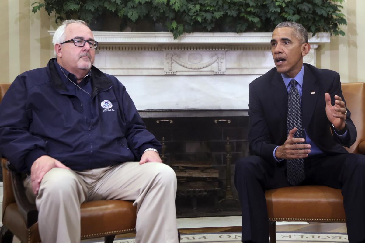 FEMA Administrator Craig Fugate with President Obama in the Oval Office in 2016.