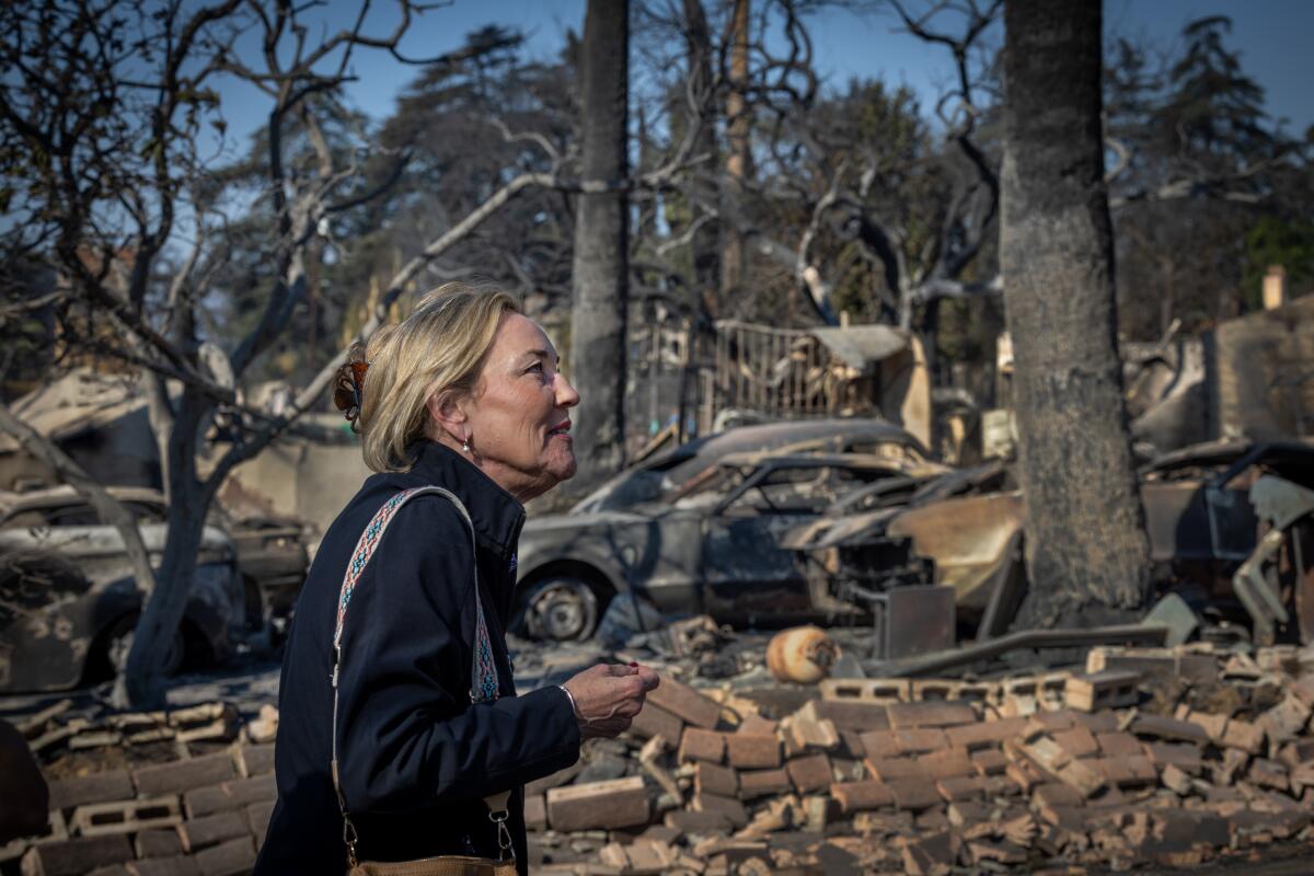 Kathryn Barger surveys the Eaton fire damage.