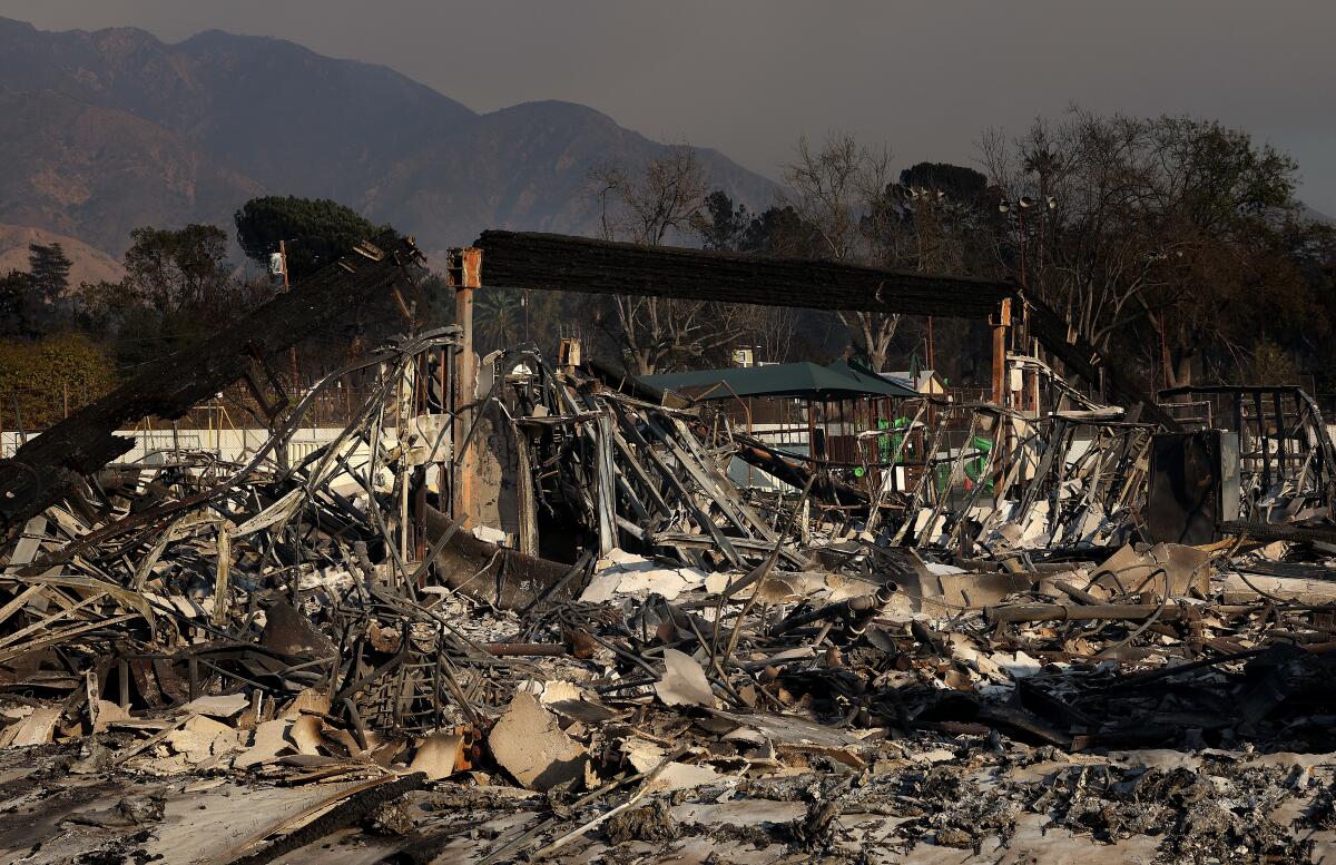 Focus Point Academy in Altadena, burned in the Eaton Fire in Altadena, on Thursday, January 9, 2025.