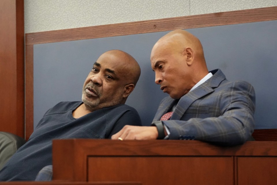 Duane Davis and his lawyer in court.