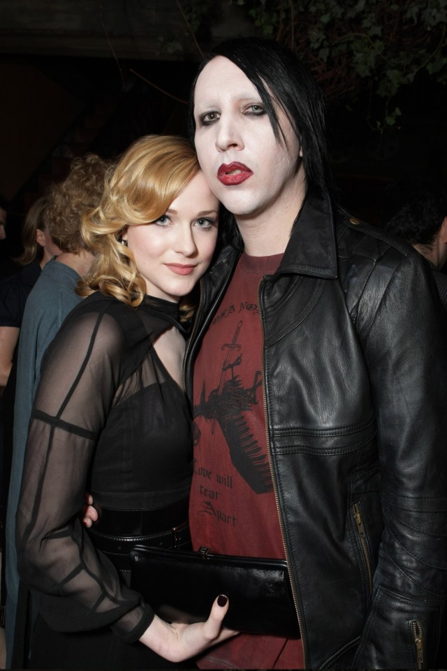 Evan Rachel Wood and Marilyn Manson at a film festival.