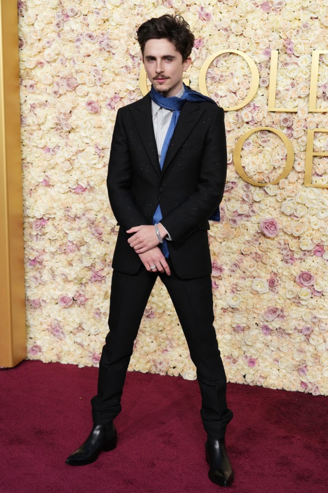 Timothée Chalamet at the Golden Globes.