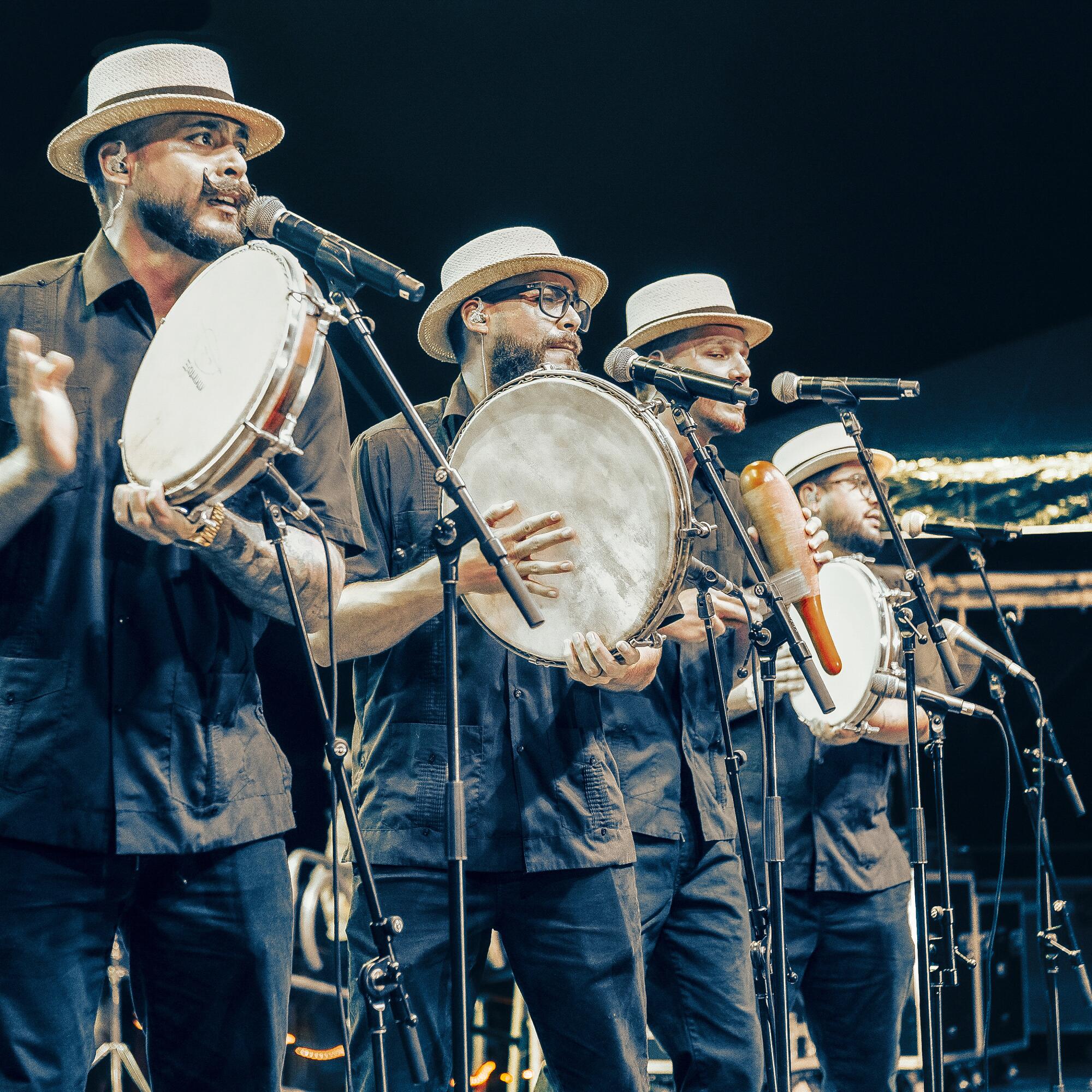 Los Pleneros de la Cresta perform traditional Puerto Rican plena during "La Fiesta de la Esperanza," in San Juan