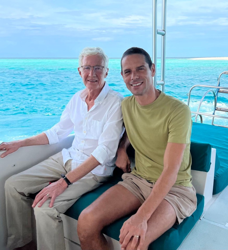 Andre Portasio and Paul O'Grady on a boat.