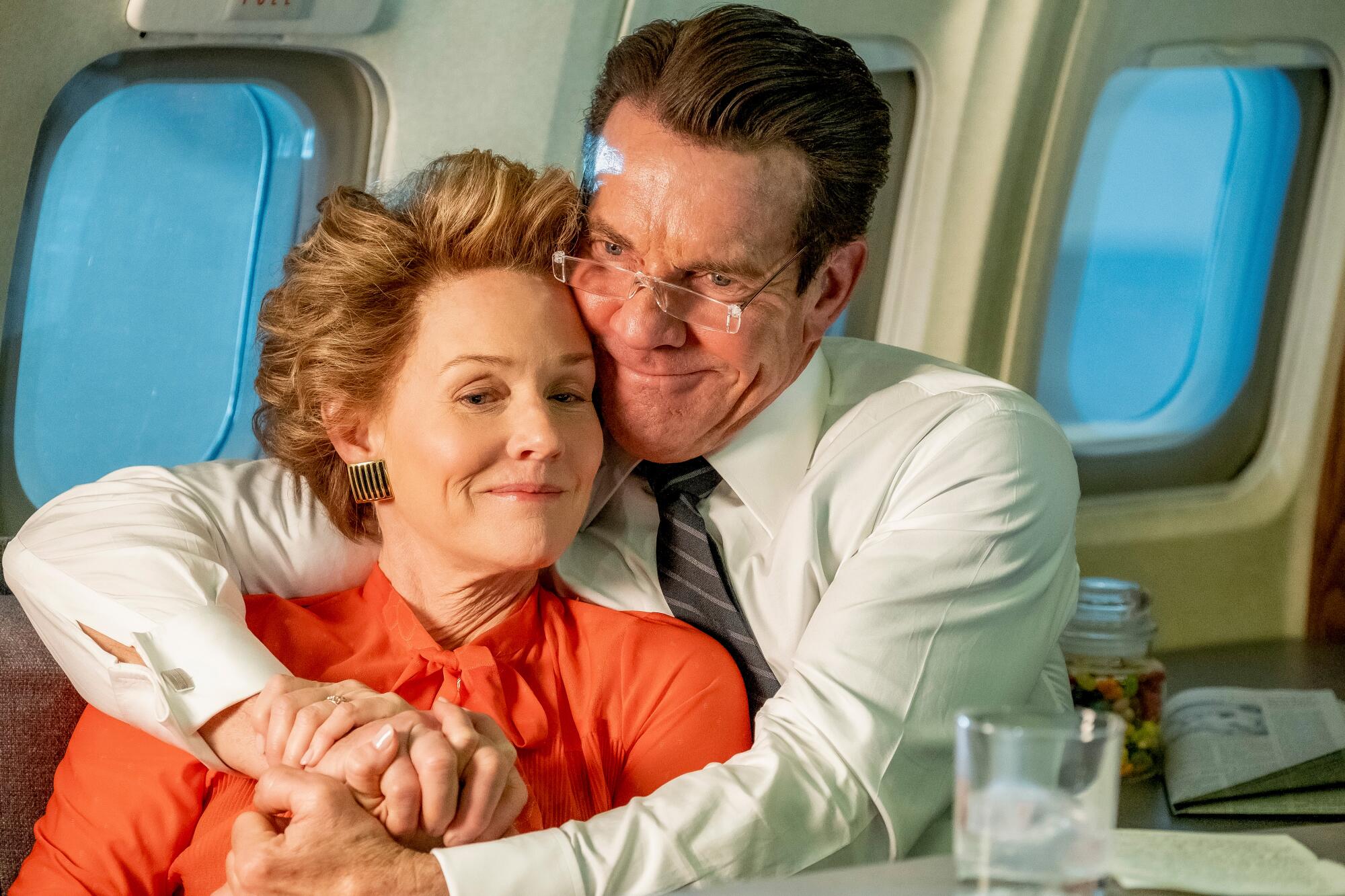 Penelope Ann Miller and Dennis Quaid in the movie "Reagan."