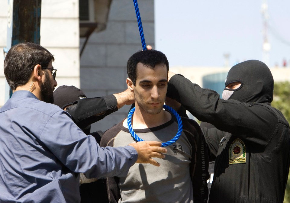 A man being prepared for hanging.