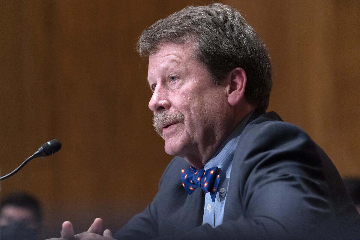 Food and Drug Administration Commissioner Robert Califf testifies during a Senate hearing on Capitol Hill.