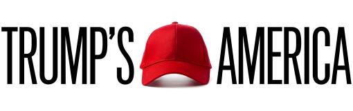 logo reading "Trump's America" with red hat in center