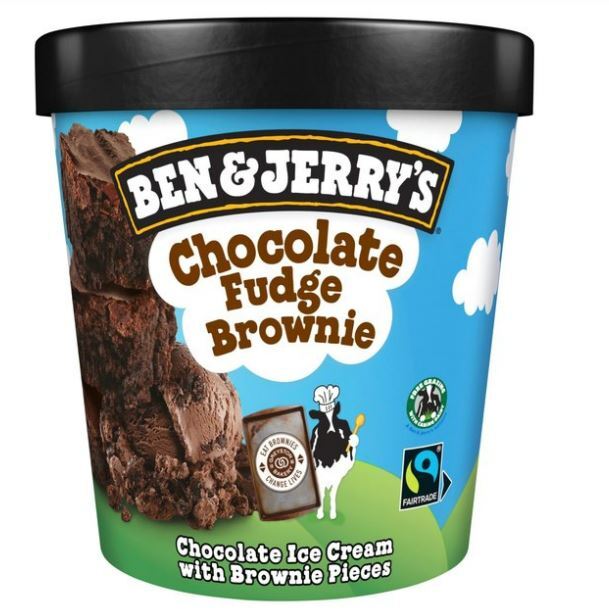 Ben & Jerry's Chocolate Fudge Brownie ice cream pint.