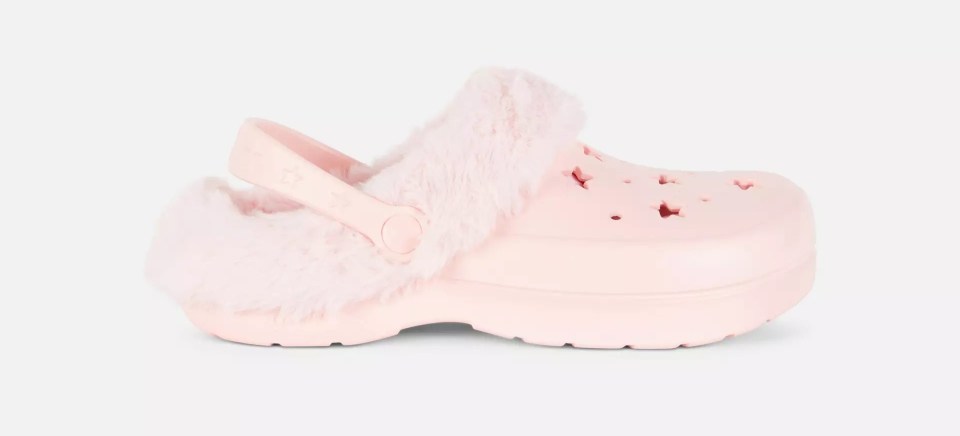 Pink fur clog.