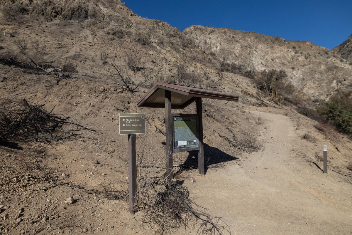 Part of the Eaton Canyon trail after the Eaton fire.