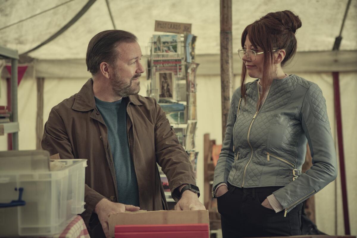 Ricky Gervais and Diane Morgan in "After Life."