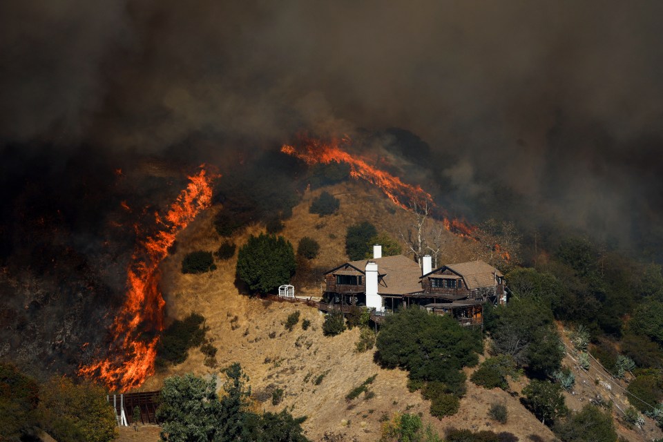 Many homes at the Mandeville Canyon are at serious risk