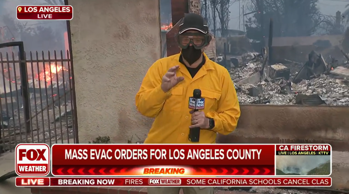 Fox News Senior Correspondent Jonathan Hunt reporting on the wildfires that leveled Pacific Palisades.