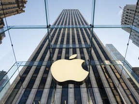 The newly renovated Apple Store at Fifth Avenue is pictured on September 19, 2019 in New York City.