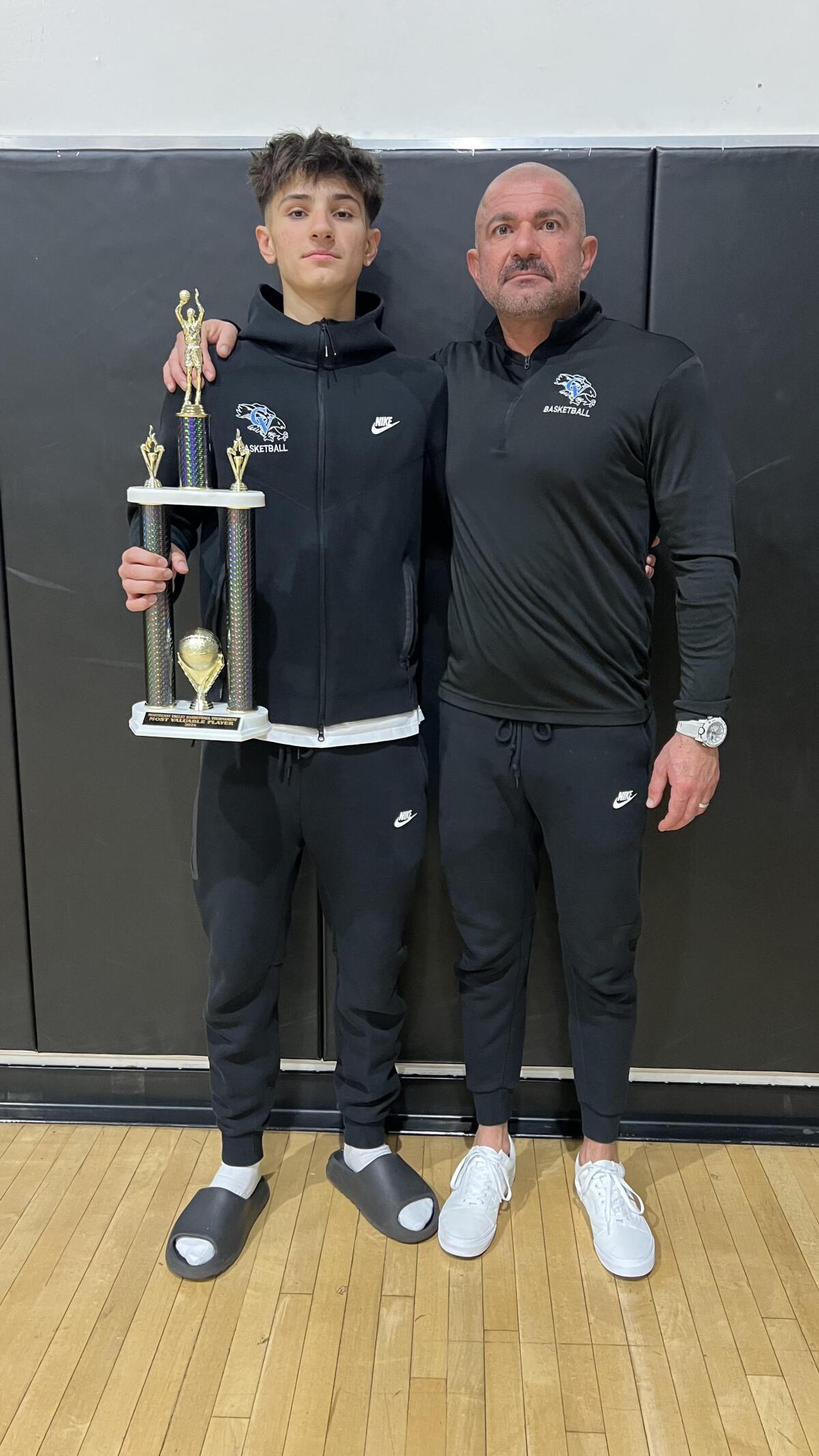 The son/father duo at Crescenta Valley of Vaughn (left) and coach Shawn Zargarian.