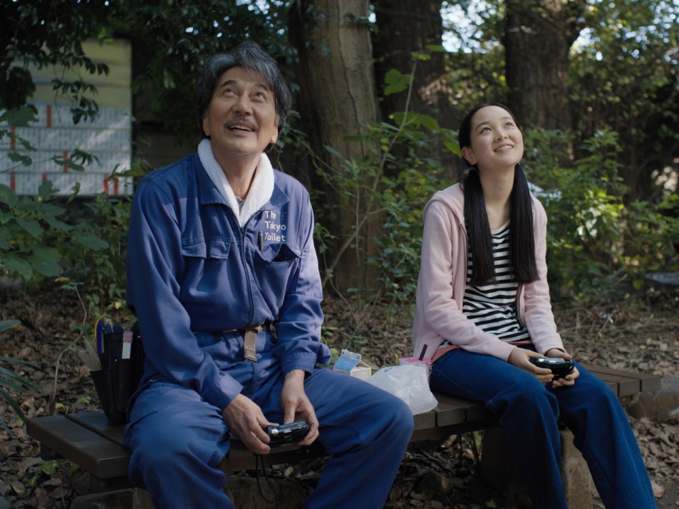 Film still of Koji Yakusho and Arisa Nakano in Perfect Days.