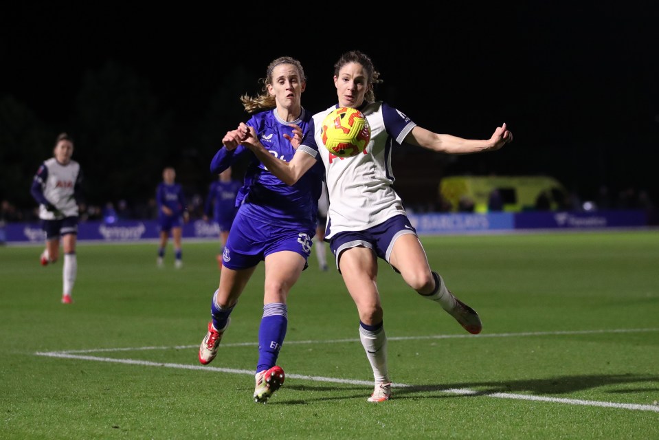 Luana Buhler of Tottenham Hotspur battling for the ball.