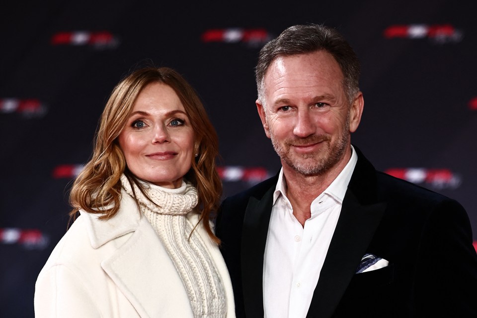 Christian Horner and Geri Halliwell on a red carpet.