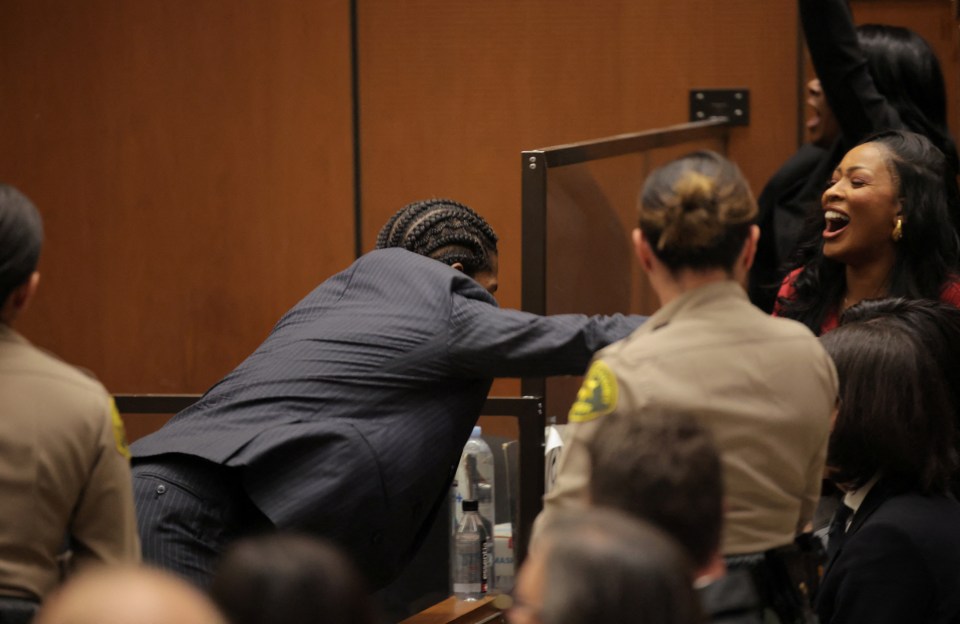 A$AP Rocky reacting to a verdict in his felony assault trial.