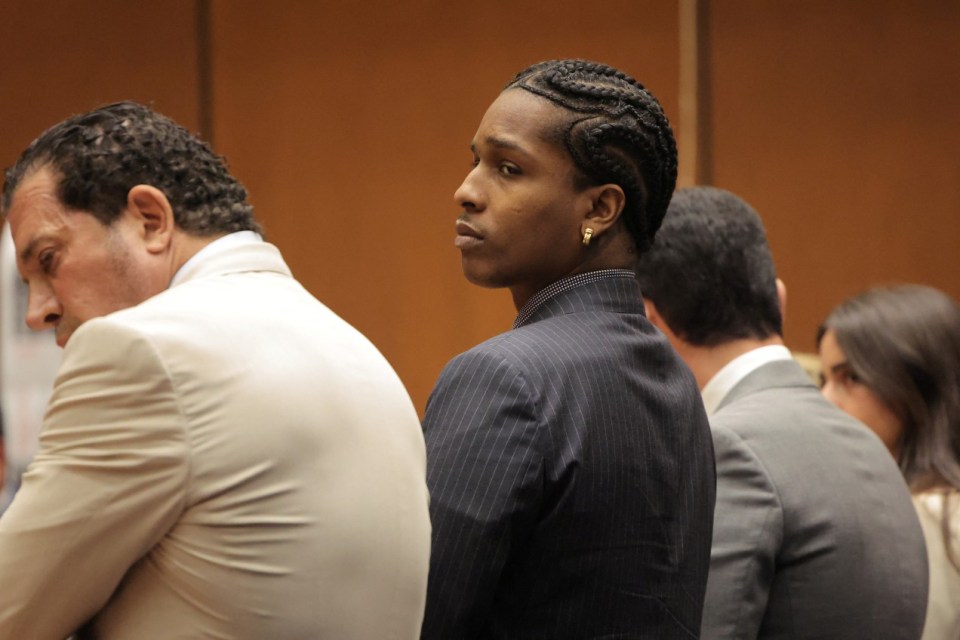 Rakim Mayers, aka A$AP Rocky, appears in court as the verdict is read in his felony assault trial at the Clara Shortridge Foltz Criminal Justice Center in Los Angeles, California, U.S. February 18, 2025. REUTERS/Daniel Cole/Pool