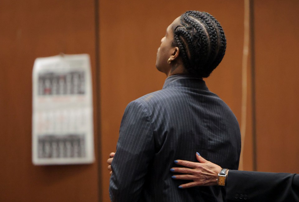 A$AP Rocky in court during his assault trial.