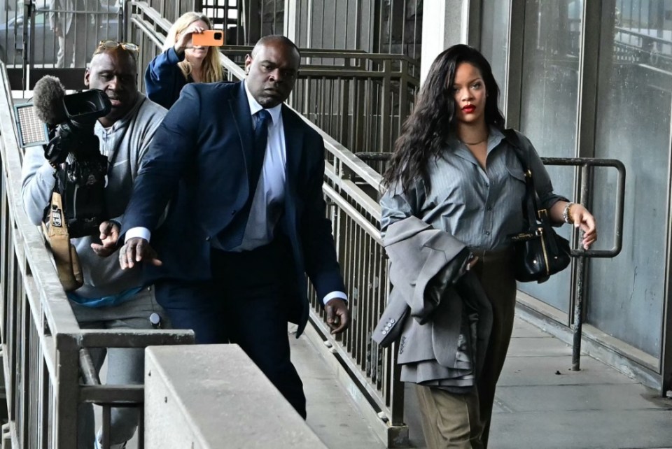 Rihanna arriving at court for A$AP Rocky's sentencing.