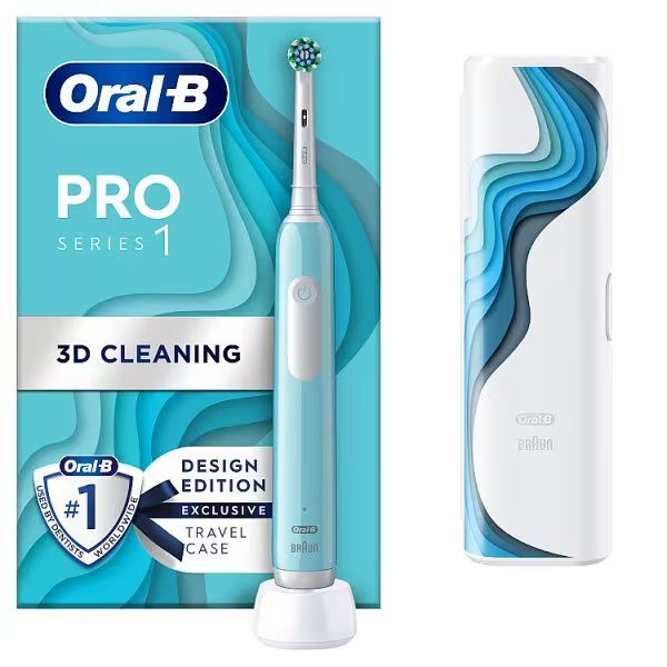 Oral-B Pro Series 1 electric toothbrush with travel case.