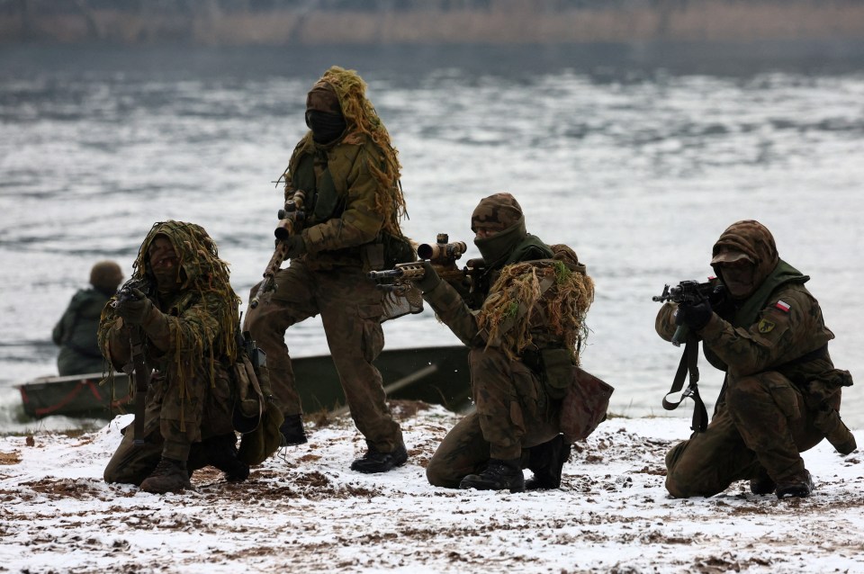 Polish soldiers participating in NATO exercises.