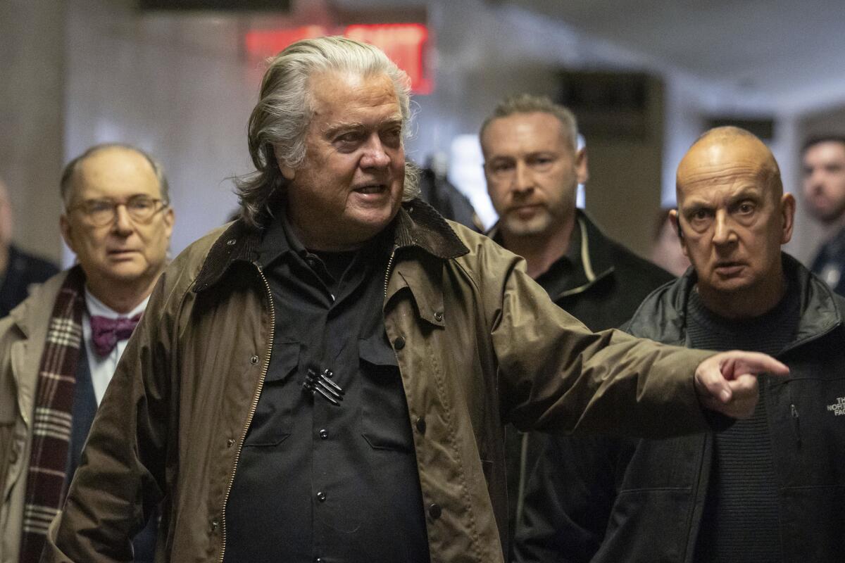 Steve Bannon arriving at a New York court