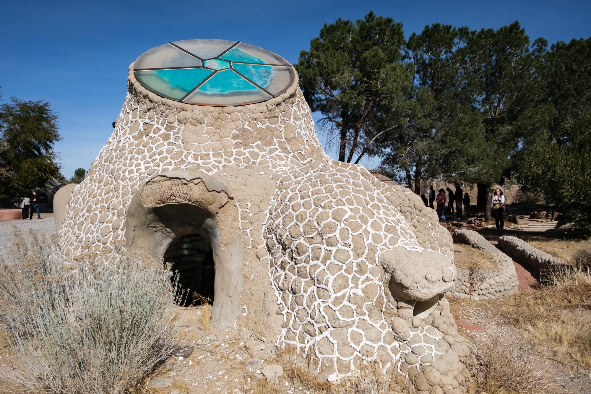 Some buildings at CalEarth are used to study long-term effects of the elements on the designs.