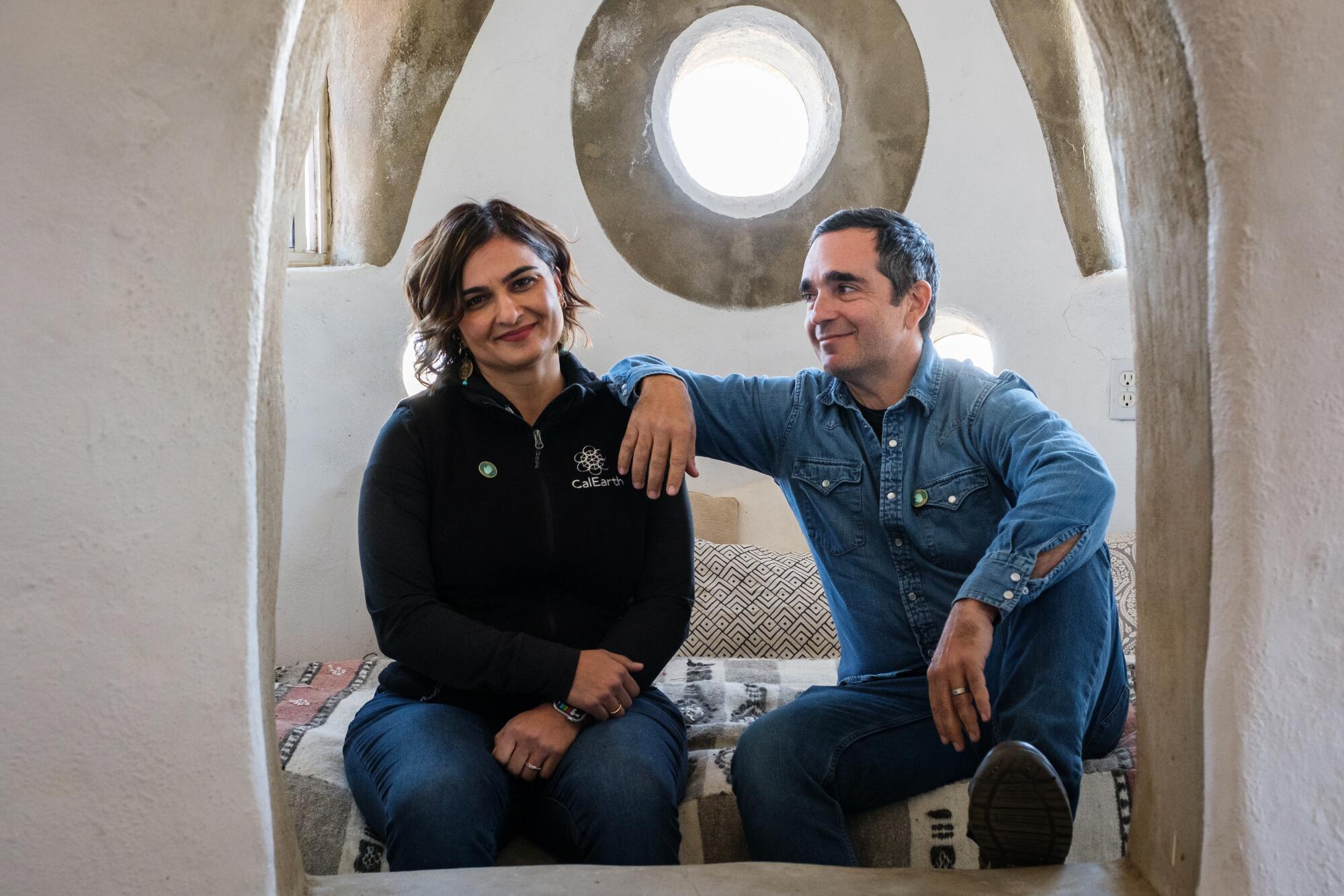 Dastan Khalili, right, is the president of CalEarth, and his sister, Sheefteh, is the organization's chief financial officer.