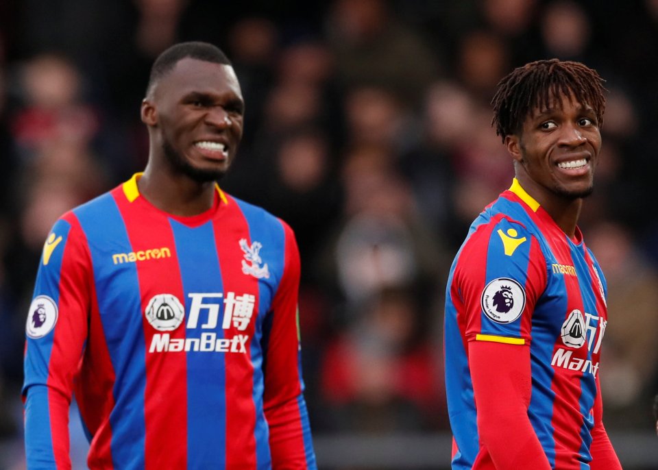 Christian Benteke and Wilfried Zaha of Crystal Palace.