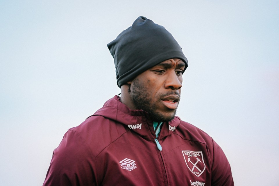 Michail Antonio of West Ham United during training.