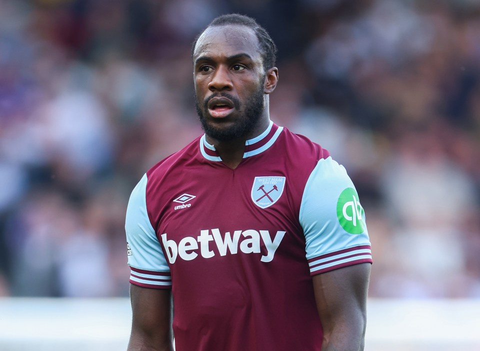 Michail Antonio of West Ham United in a soccer match.