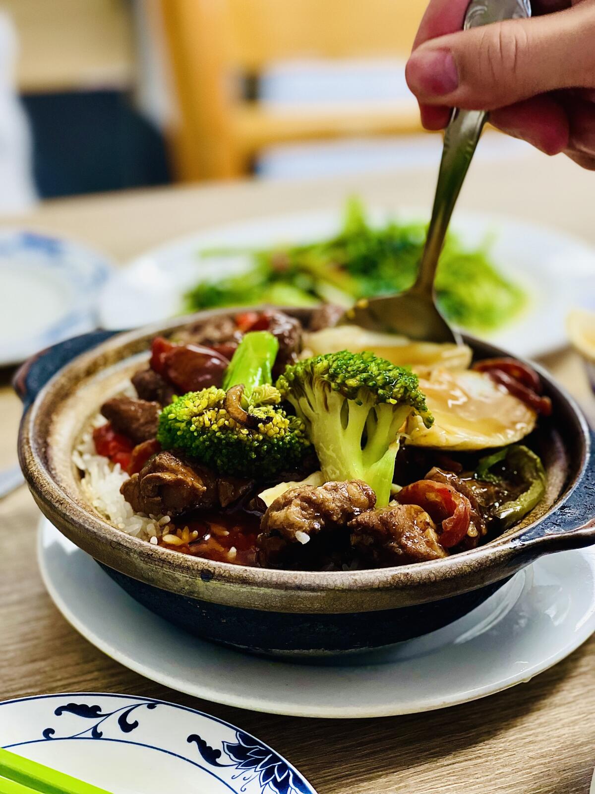 Claypot rice at Nature Pagoda in San Gabriel.