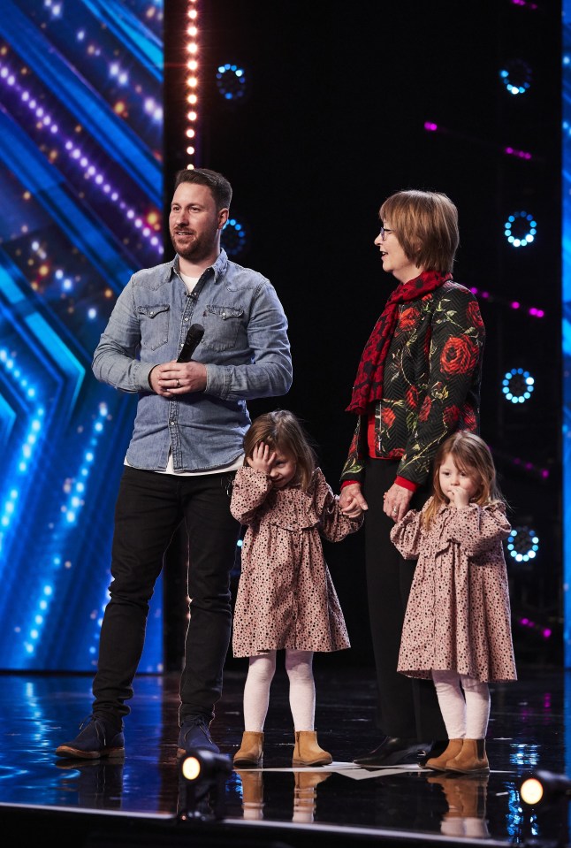 Savannah and Cali with Tracy and Nick Edwards on Britain's Got Talent.