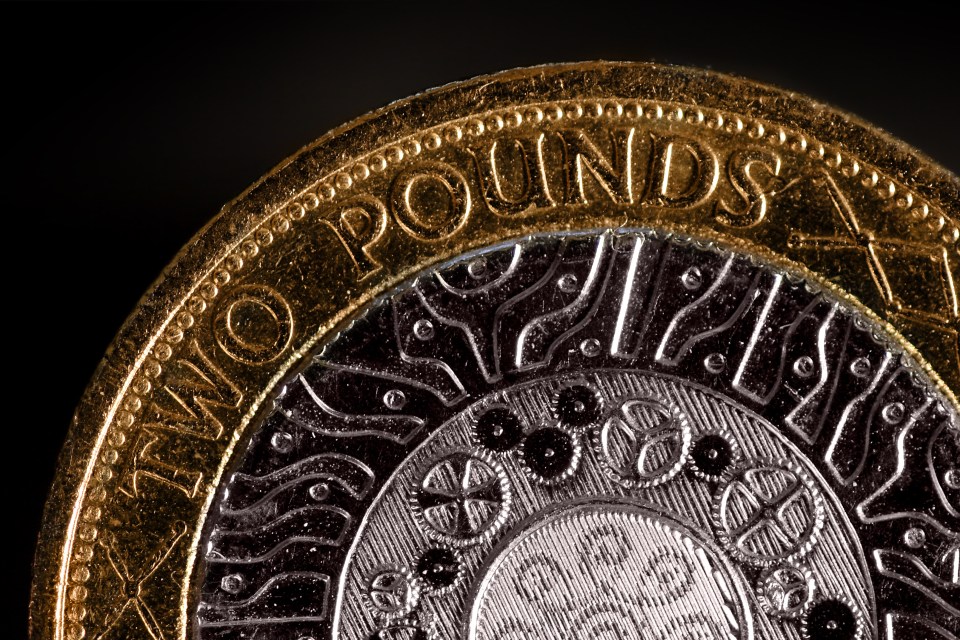 British pound coins and banknotes.