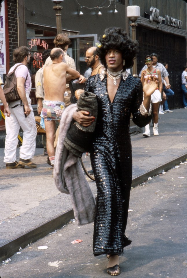 Marsha P. Johnson at the 1982 NYC Pride March.