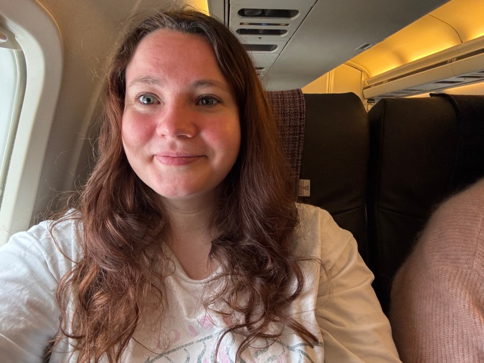 Woman on a Loganair flight.